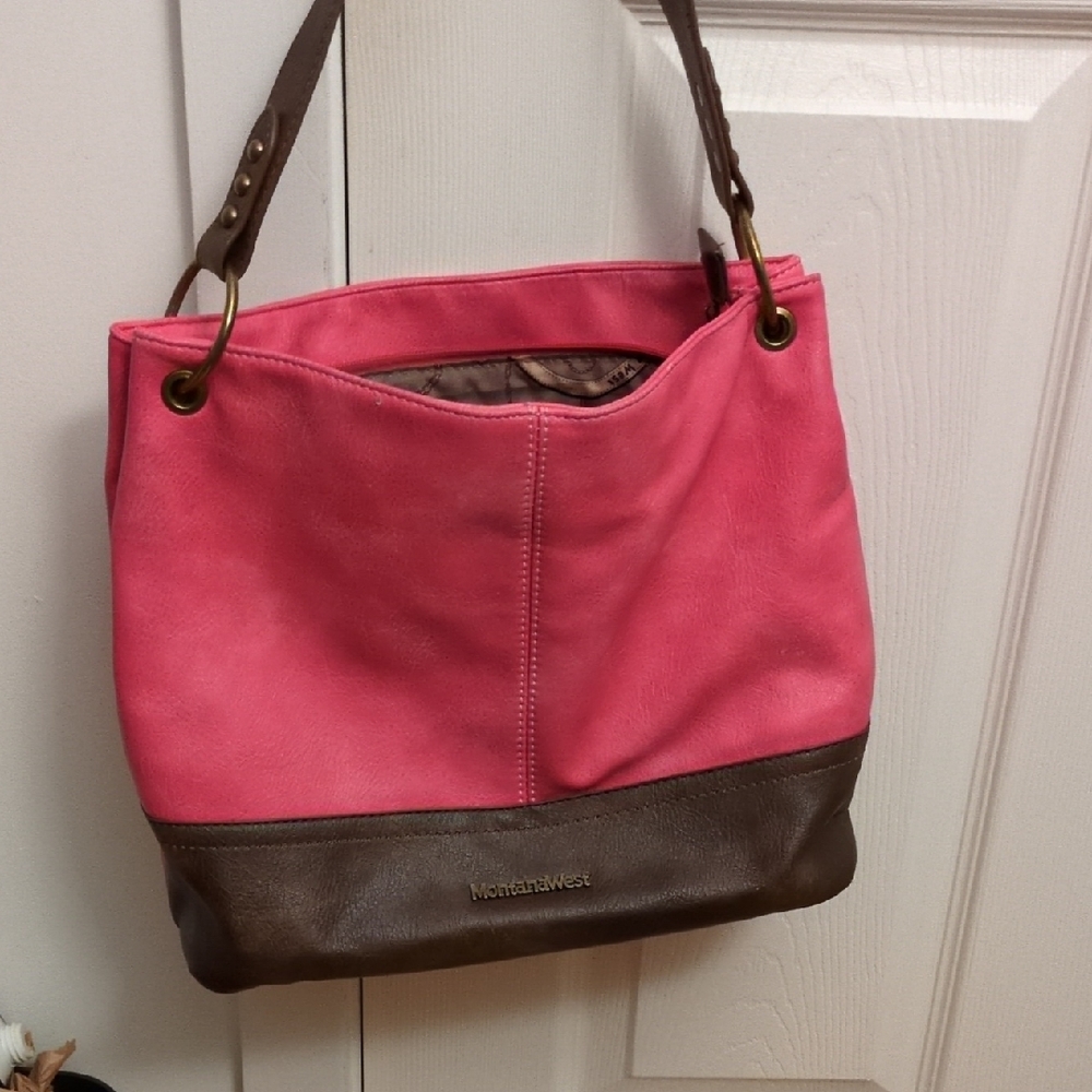 Montana West Pink and Brown Shoulder Bag